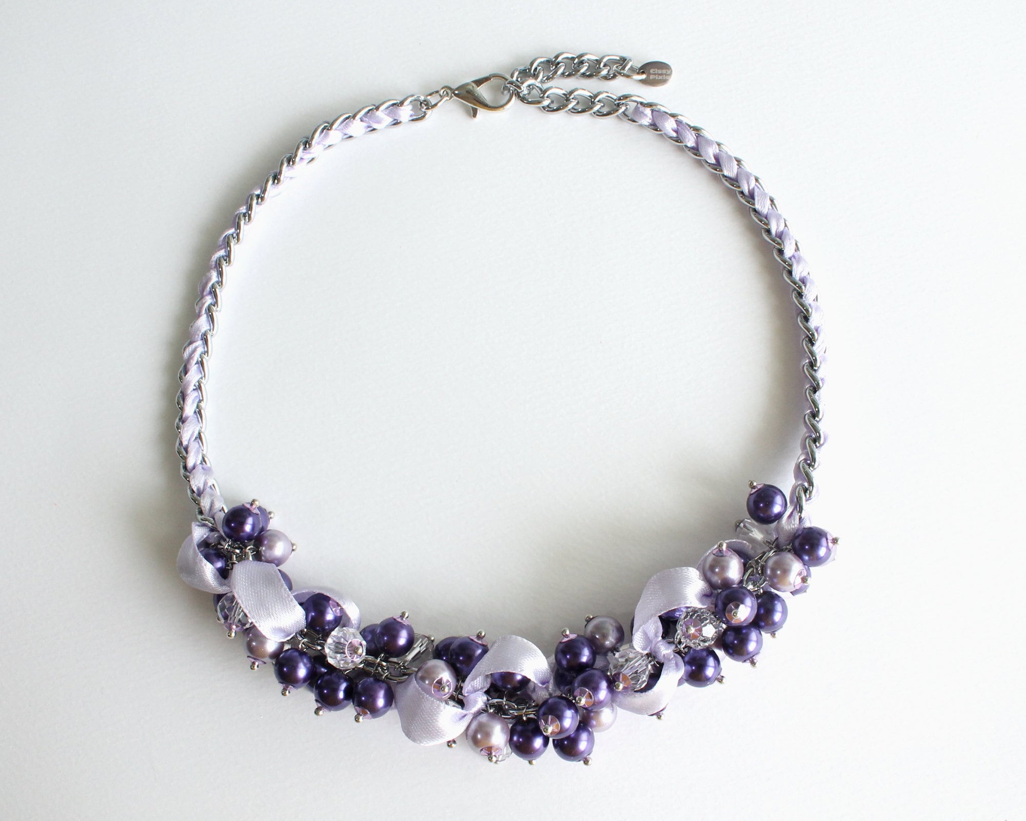 ●BLACKPURPLE● Sparkle Shield Layering Necklace / unisex Sparkle Shield Layering Necklace - blackpurple | 60% - Asian