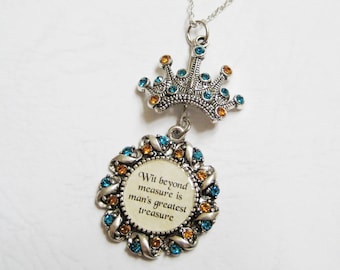 Lost Diadem and House Motto Necklace