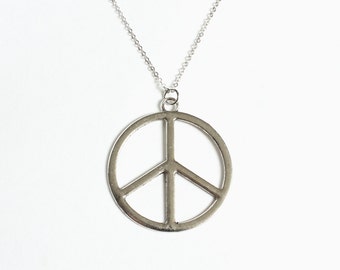 Large Peace Symbol Necklace