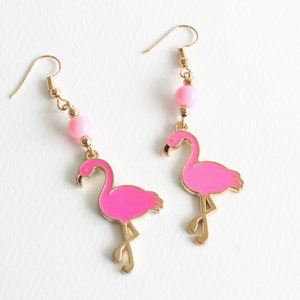 Pinke Flamingo Ohrringe (Haken oder Clip ons)