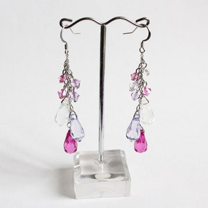 3-color Water Drop Earrings (Red or Purple theme) Purple theme