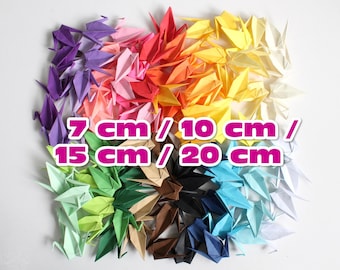 Origami cranes (multi-color paper) 7cm or 10cm or 15cm or 20cm at 50 or 100 pcs