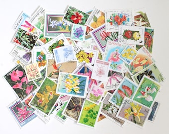 25 to 300 flower and plants theme cancelled stamps