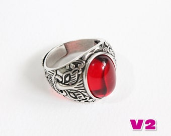 Hook's Red Stone Ring (Oval) v2 and v3