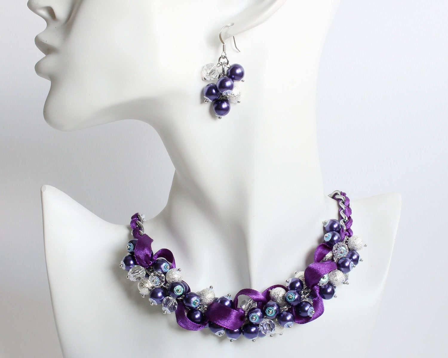 Purple Kundan Jewellery Set for Wedding | FashionCrab.com
