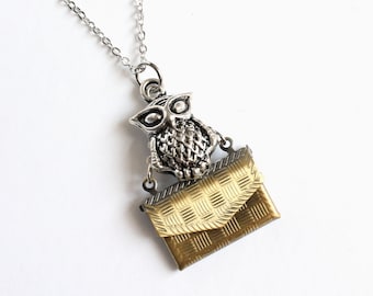 Owl Post Locket Necklace
