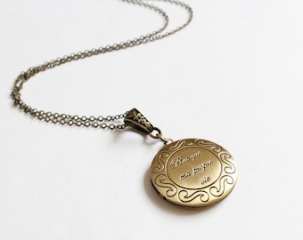 Plus que ma propre vie (more than my own life) matte bronze locket necklace - LAST ONE