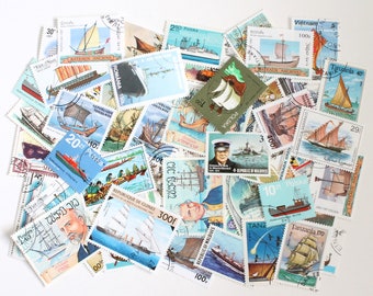 Da 25 a 250 francobolli annullati tema nave/vela