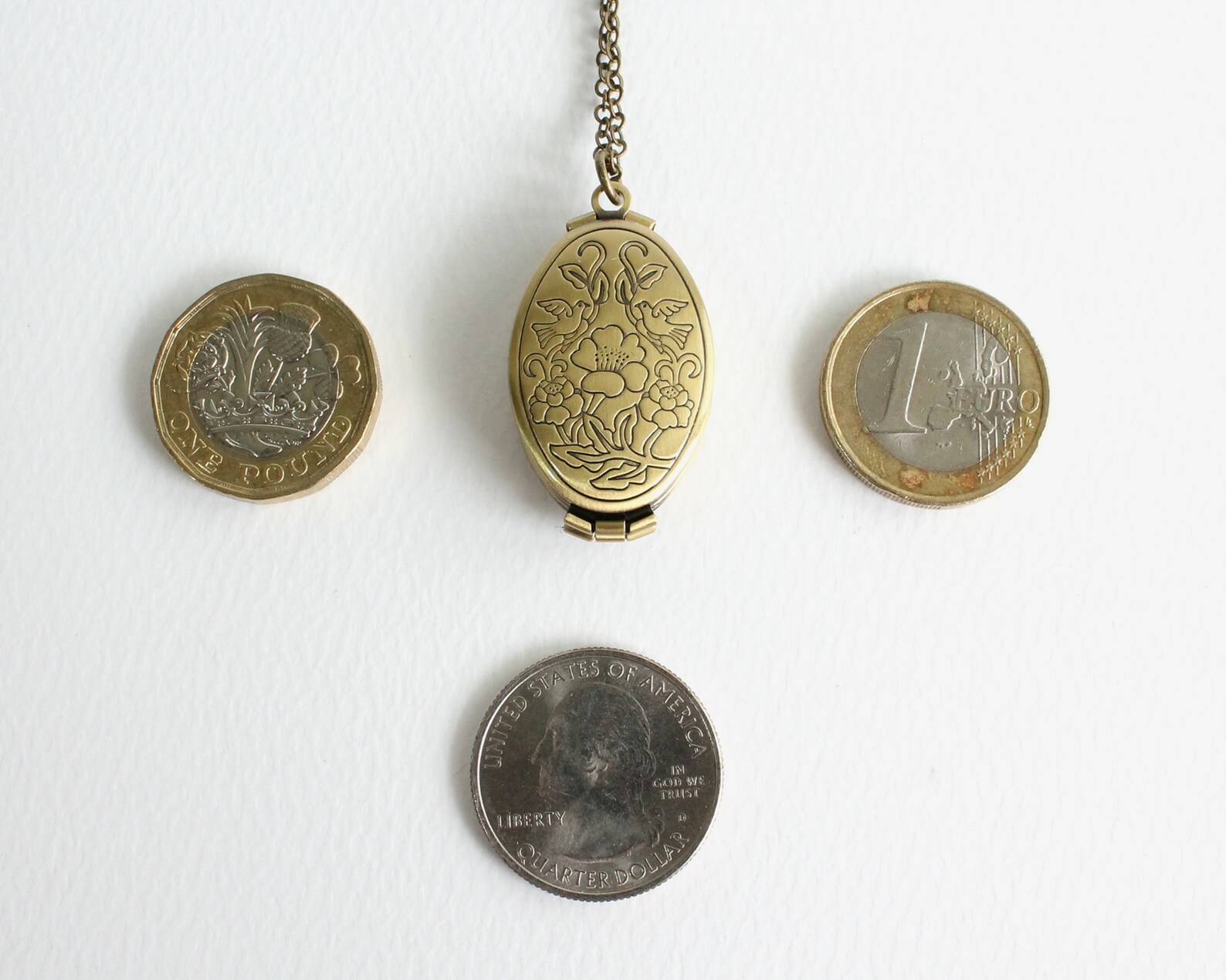 4page Oval Bronze Locket Necklace Etsy
