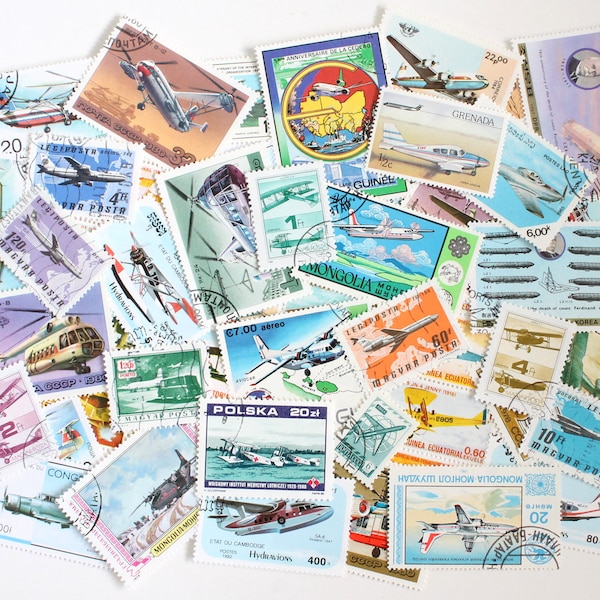 25 to 100 aviation theme cancelled stamps