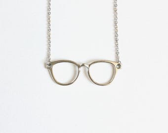 Silver Glasses Necklace