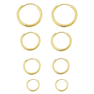 Small Thin Hoop Stainless Steel Earrings | 6mm 8mm 10mm 12mm | Gold, Silver, Black | Unisex Cartilage Nose Lip Helix Hoop