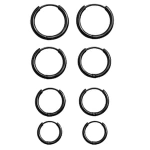 Unisex 1.6mm Thin Silver Stainless Steel Hoop Earrings | 6mm 8mm 10mm 12mm | Gold, Silver, Black | Unisex Cartilage Nose Lip Helix Hoop