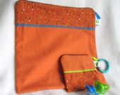 Baby Shower Gift Set, Wet Bag Set, Diaper Bag Set  - 12" x 12" Wet Bag & 5" Pacifier Pouch - Zippered, Reusable, Washable, Eco-Friendly