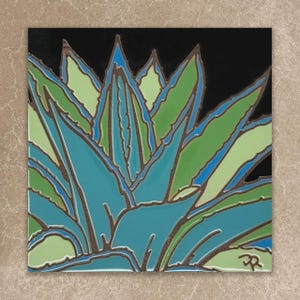 Agave - Ceramic Tile Wall Art or Trivet - Hand Glazed Arizona Desert Art Gift