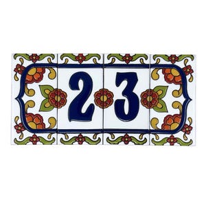 White Talavera House Number Tiles - Hand Glazed Address Sign Numbers - Loose Ceramic Tiles