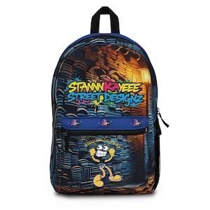 Mr. Stannnkayeee Street Designz BackPack, Colorful School Bag, Unique Gifts for Teens, Art-Inspired Rucksack