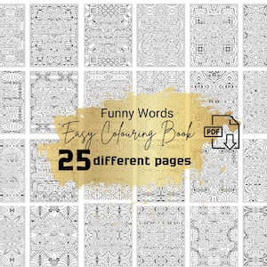 25 Adult Quotes Coloring Book | Bundle Printable for Stress Relief, Anxiety Relief, Affirmation, Swear Words, Motivational, Funny PDF