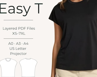 Beginner Shirt Pattern Sewing Tutorial Digital Download Easy Project Plus Size Inclusive Clothing Sewing Pattern Loose Fit Casual Wear Set