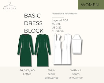 Dress Sewing Pattern Making Guide Size Chart Dress Template Digital Download Sewing Instructions Basic Dress Design Tutorial Fashion Project