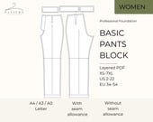 Basic Block Trouser Pattern PDF Download Clothing Block for Sewing Pants Design Digital Pattern German PDF English Version instant download