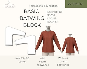 Kimono Sewing Pdf Dolman Sleeve Batwing Pattern Making Tutorial Basic Block Jacket Design Woven Fabric Top Base Drafting Lesson Instruction