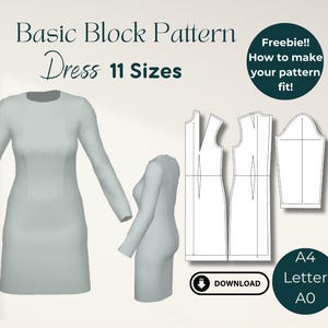 Dress Sewing Pattern Making Guide Size Chart Dress Template Digital Download Sewing Instructions Basic Dress Design Tutorial Fashion Project