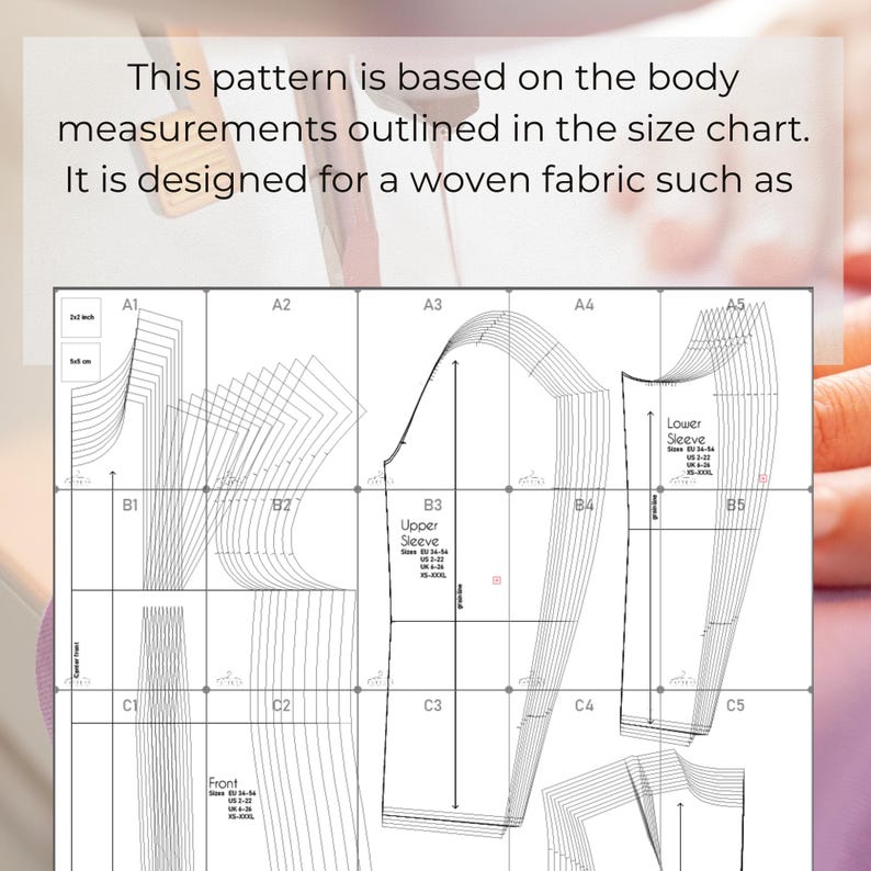 Jacket PDF Download Pattern Making Basic Block Template Guide Beginner ...