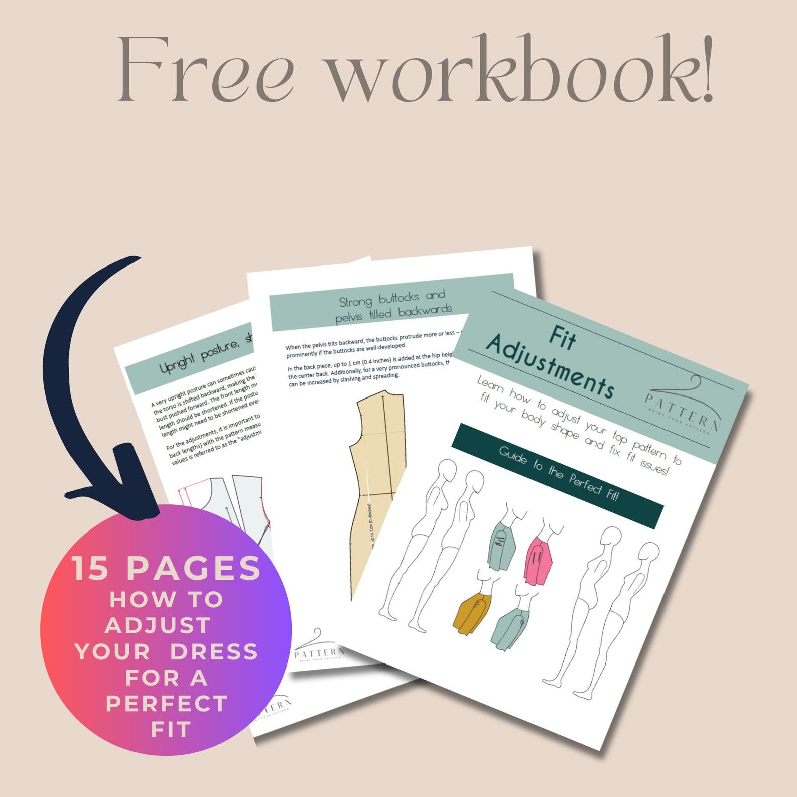 Basic Block Pattern PDF Download Large Size Jersey Dress Sewing Project ...