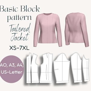 Digital Jacket Pattern Making Guide Sewing Tutorial Basic Block Template Design Sleeve Option Custom Garment Construction Digital Download