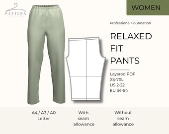 Relaxed Fit Pajama Pants Pattern: Beginner Sewing Tutorial (Digital Download)