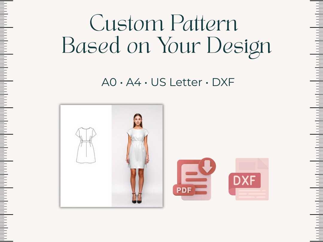 Custom Pattern Drafting Service Made to Measure or Size Based PDF - Main Image