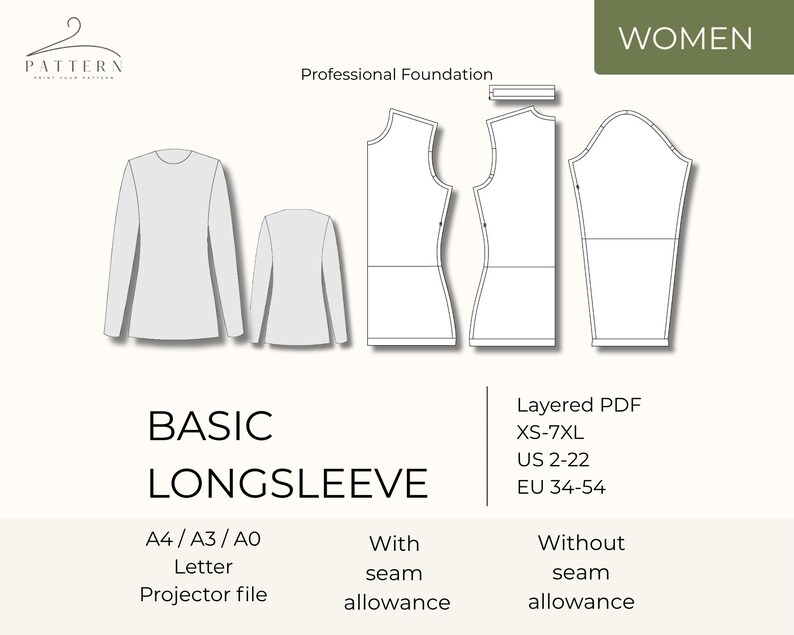 Comprehensive Sewing Pattern Guide Digital Download Block Draft Template Printable PDF File Knit Top Pattern Design Sleeve Construction Guide Professional Measurement Chart Size Guide Included Fabric Cutting Layout Template Instant Access