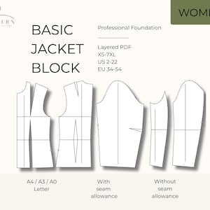 Naaipatroon dames getailleerd blazerjack (digitale download) - custom-fit XS-7XL