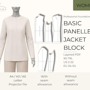 Woman Panel Jacket Sewing Pattern Fitted Style Clothing Design Digital Download Pdf Tutorial Blazer Construction Tailored Garment European
