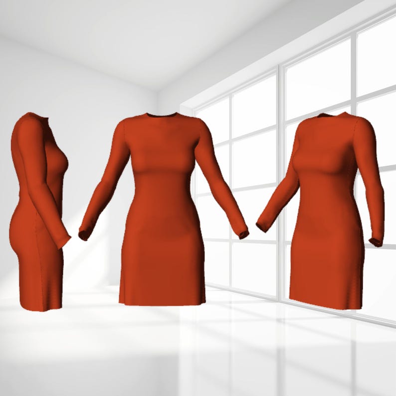 Basic Block Pattern PDF Download Large Size Jersey Dress Sewing Project ...