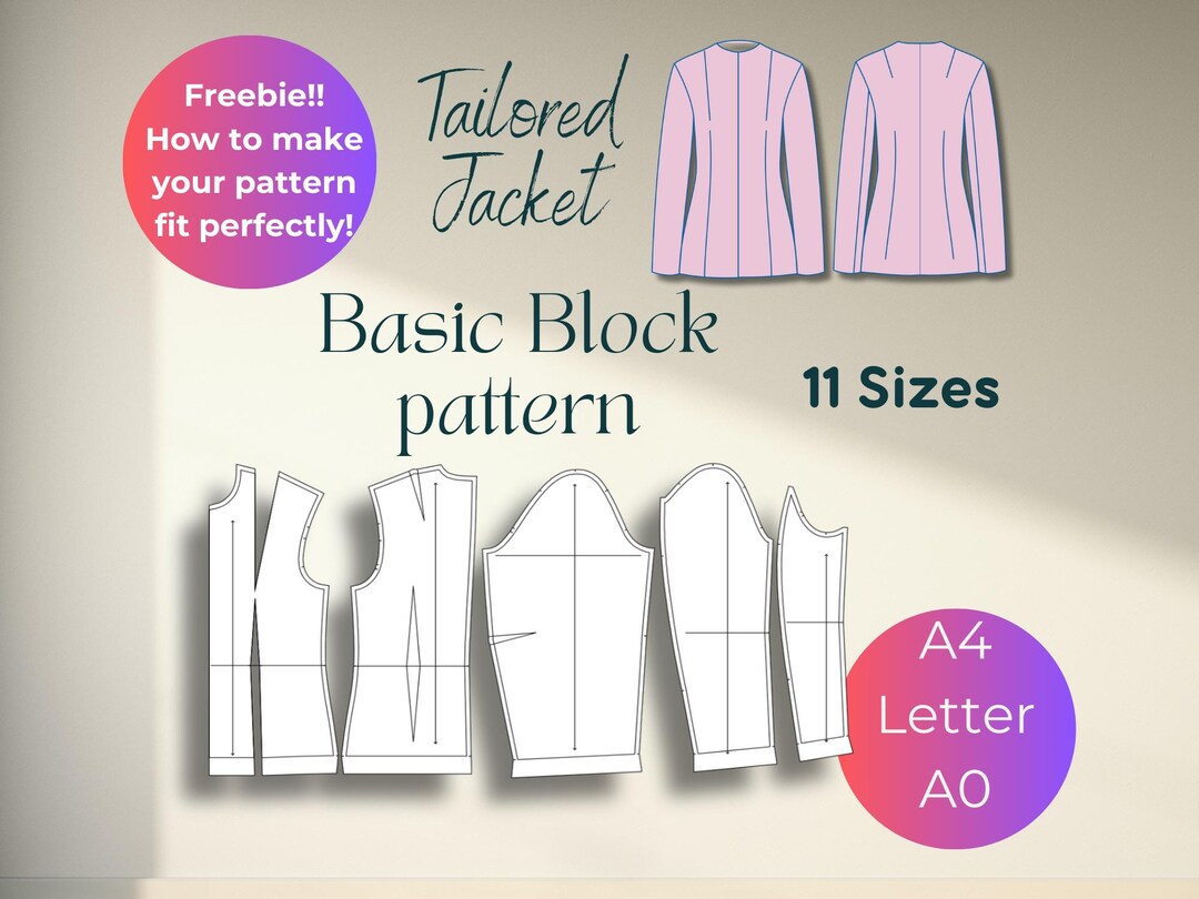 Basic Block Pattern PDF Instant Download Kleine bis große Größe ...