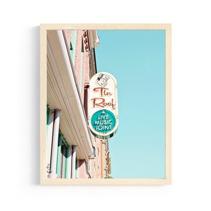 Nashville photography Tin Roof sign print bar wall decor music city country music art travel print airbnb apartment new home gift artwork image 1