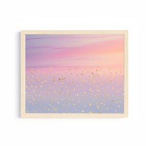 tween girl artwork stars sky wall art toddler girl room decor celestial art prints for girls nursery pink purple wall art little girl decor