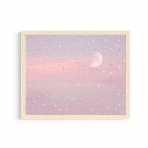 little girl bedroom stars moon nursery purple pink wall art girl nursery wall decor moon stars nursery decor girl room decor girl art gifts