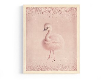 baby bird print coquette room decor blush pink art girls room baby girl nursery wall art girly girl bedroom playroom wall decor