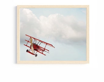 airplane art print baby boy nursery vintage style kids room toddler boy airplane playroom aviation print above the bed artwork child bedroom