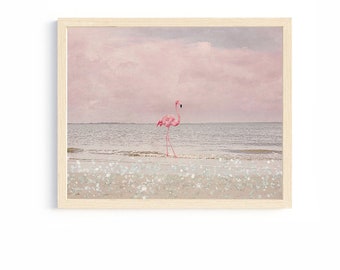 pink flamingo art tropical bird prints bathroom wall decor whimsical artwork coastal beach art ocean decor flamingo wall art photography