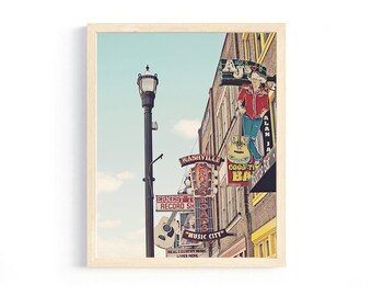 Nashville sign prints country music wall art music city bar decor Nashville home decor office art airbnb gallery wall apartment travel gifts