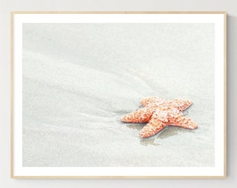 starfish print coastal beach house decor nautical nursery prints coastal home coral shell ocean wall art beach condo starfish bathroom art