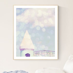 pastel princess art print fairytale nursery artwork little girl bedroom wall art playroom wall decor pastel colors girl princess castle art image 5