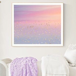 tween girl artwork stars sky wall art toddler girl room decor celestial art prints for girls nursery pink purple wall art little girl decor image 5