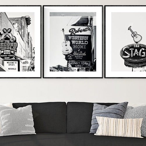 Nashville Wall Art Set of 3 Photo Prints Downtown Nashville Etsy
