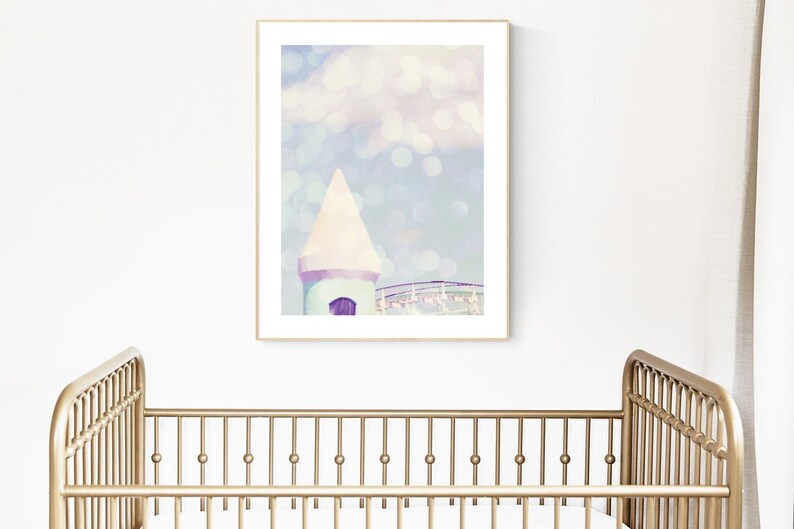 pastel princess art print fairytale nursery artwork little girl bedroom wall art playroom wall decor pastel colors girl princess castle art image 7