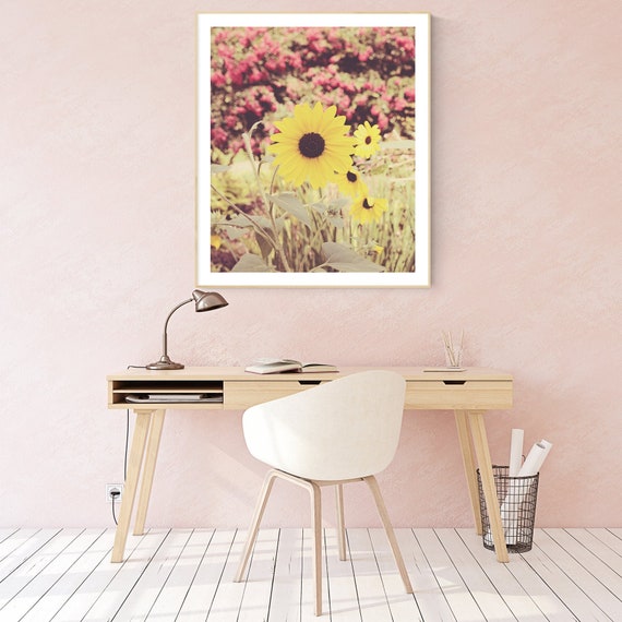 Sunflower Nursery Wall Art Print Toddler Girl Room Decor Flower Photography Floral Wall Decor Bedroom Wall Art Large Yellow Botanical Art